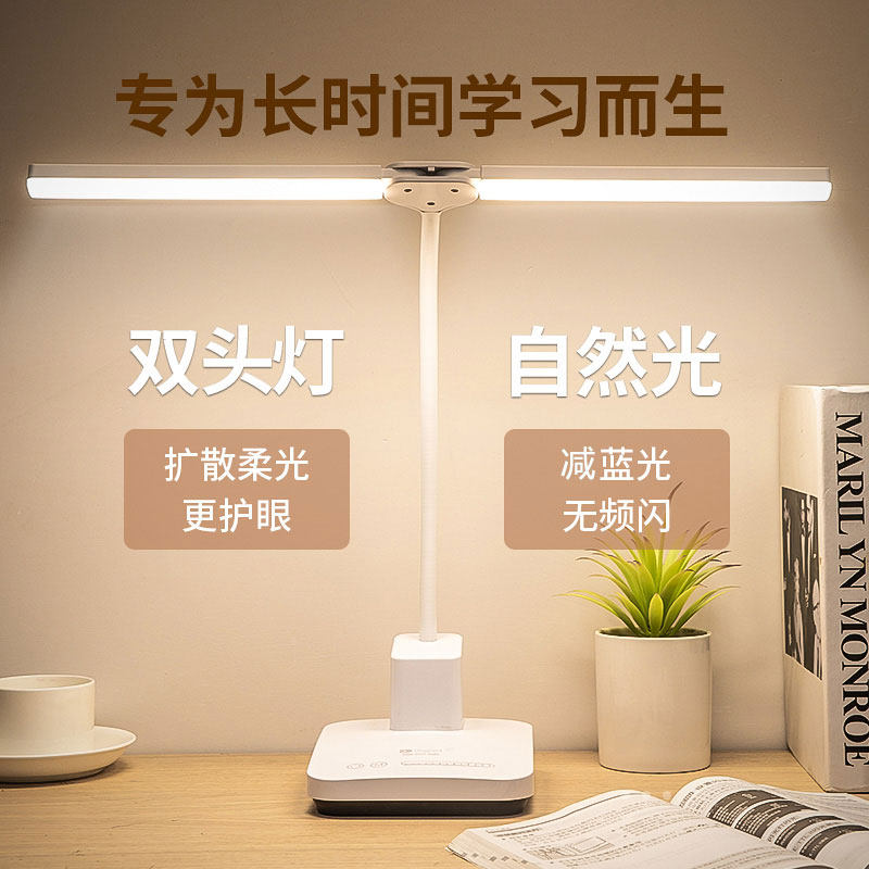 充电台灯护眼书桌大学生写字学习插电两用卧室床