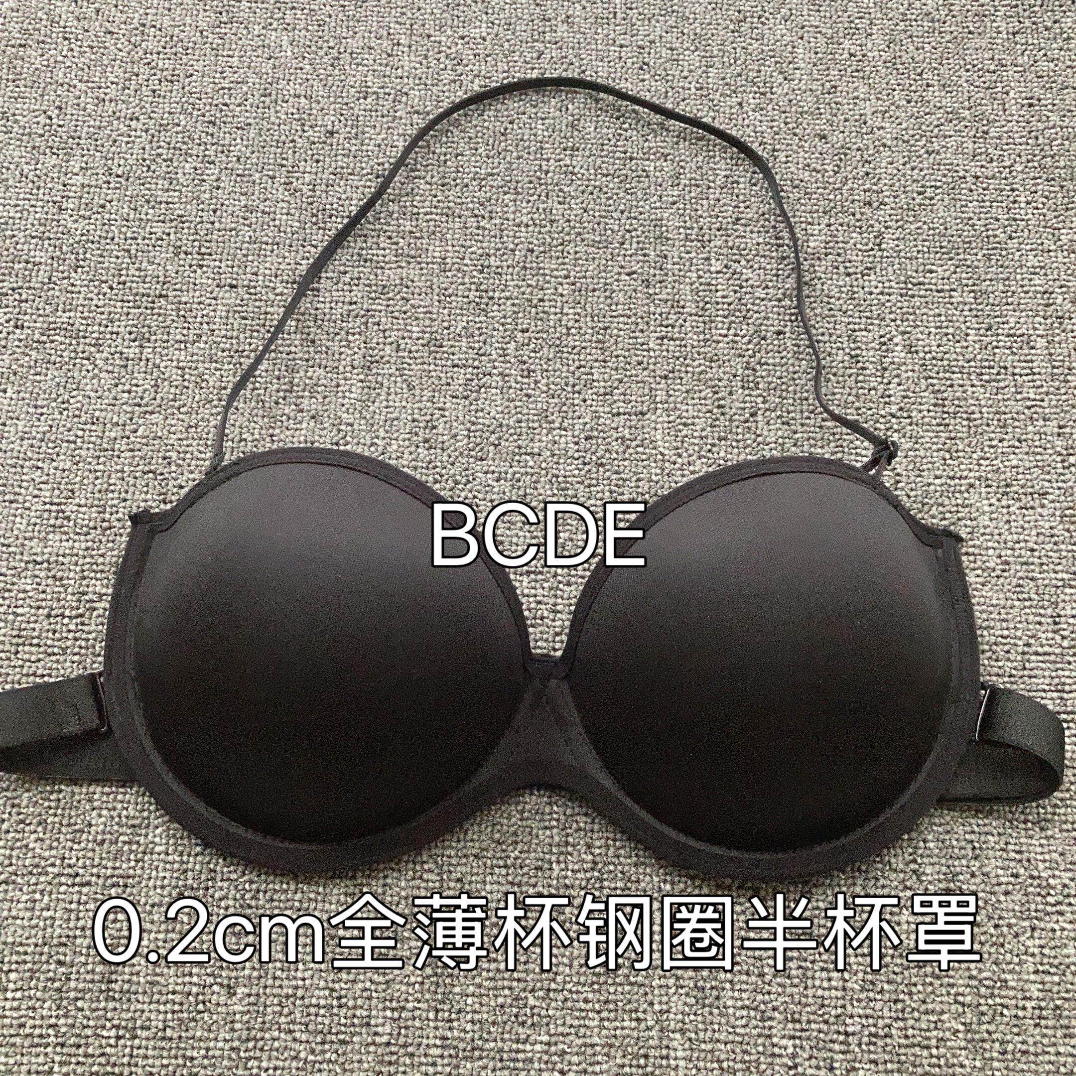 新无肩带内衣女挂脖抹胸式文胸罩裹胸大胸薄款吊带美背晚礼服内衣