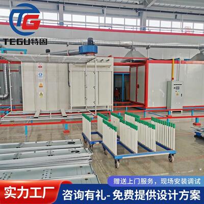 铝单板喷塑设备金属器材涂装设备超市仓储货架静电喷涂流水线