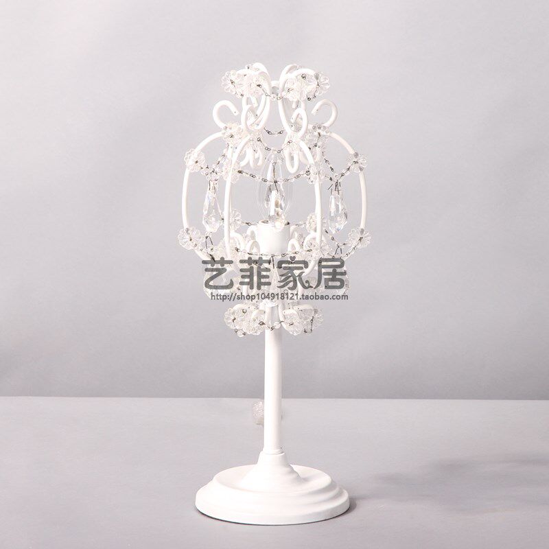 雅典娜法式台灯梦幻欧式公房粉色水晶台灯卧室床头灯