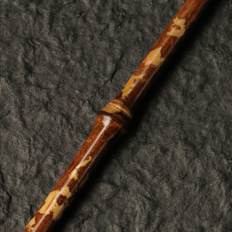 苏工广西湘妃竹老料苏工精工制作牛角封口教鞭戒尺把件把玩竹