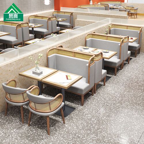 西题藤编沙发餐饮饭店甜品店卡座烘焙店奶茶店桌椅