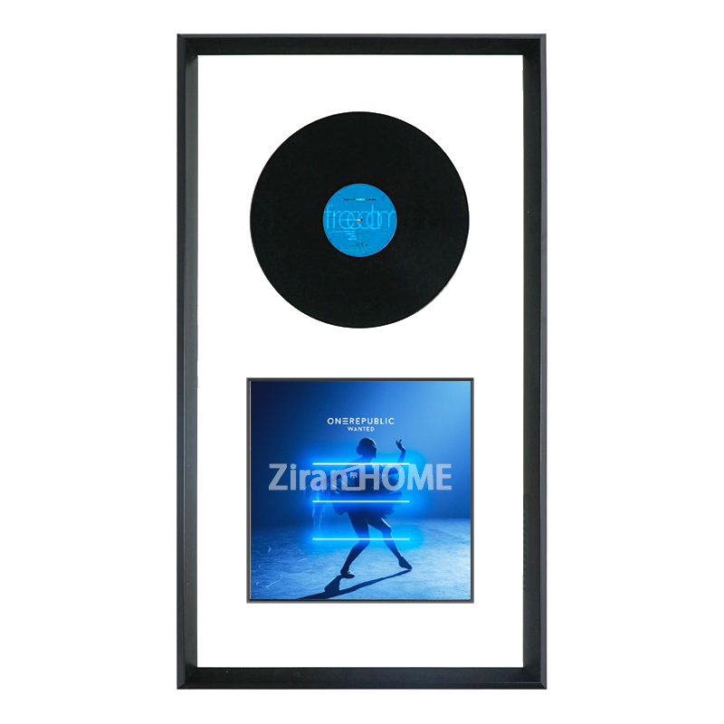 ZHZ现代简约黑胶唱片影音乐室装饰画酒吧咖啡厅实物工艺画竖长型