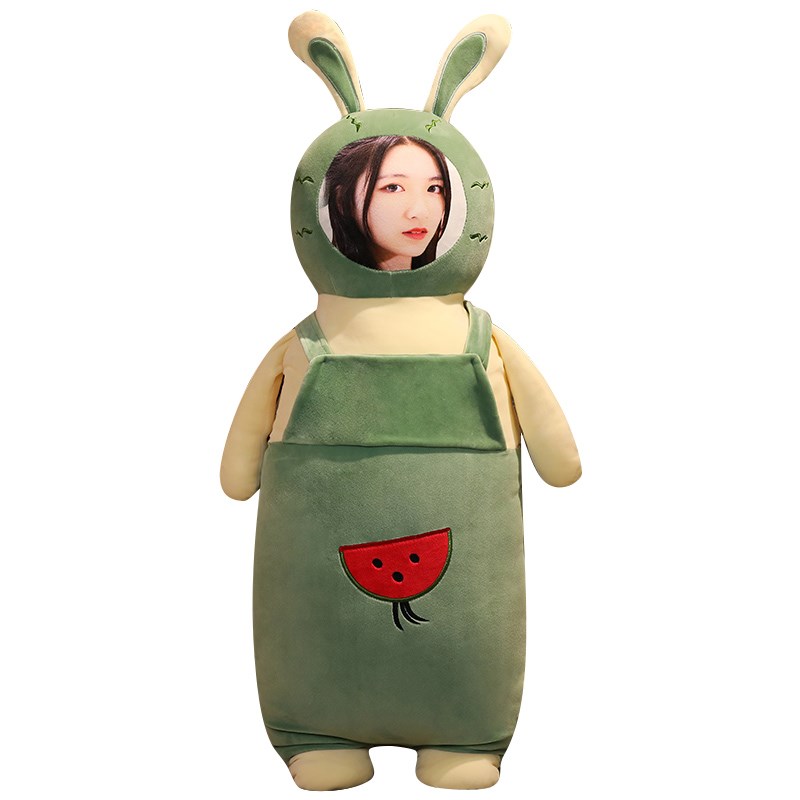 diy定制人脸印照片毛绒玩具娃娃抱睡公仔床上长条玩偶夹腿抱枕女