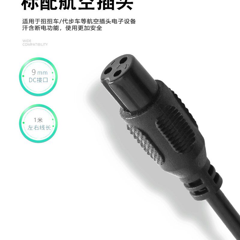 平衡车充电器通用儿童两轮轮平衡车三圆头