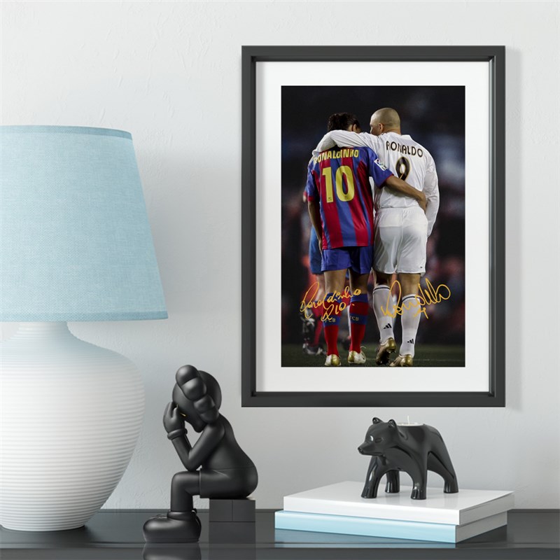 巴西罗纳尔多生涯拼接款实木装饰相框照片墙桌摆挂框摆件酒吧大罗