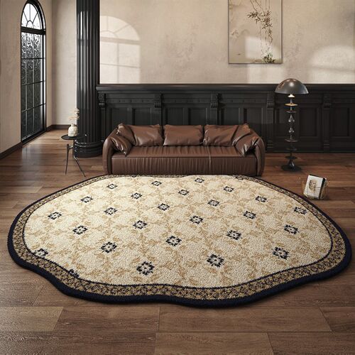 复古客厅地毯卧室床边毯规则异形沙发茶几级仿羊绒地垫