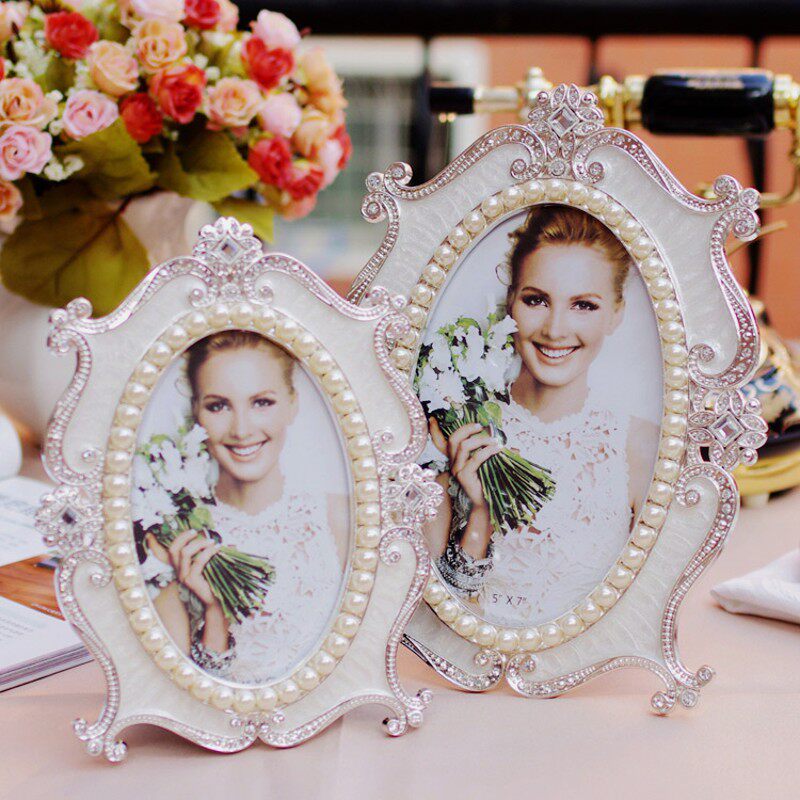 奢华欧式相框摆台寸7寸寸 复古珍珠婚纱照相架创意卧室照片框