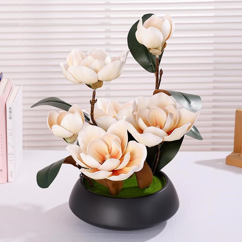 高级仿真大玉兰假装客厅电视柜餐桌酒店艺装饰插