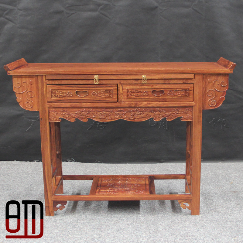红木条案花梨木供桌实木中式翘头案玄关台桌刺猬紫檀拉板神台家具