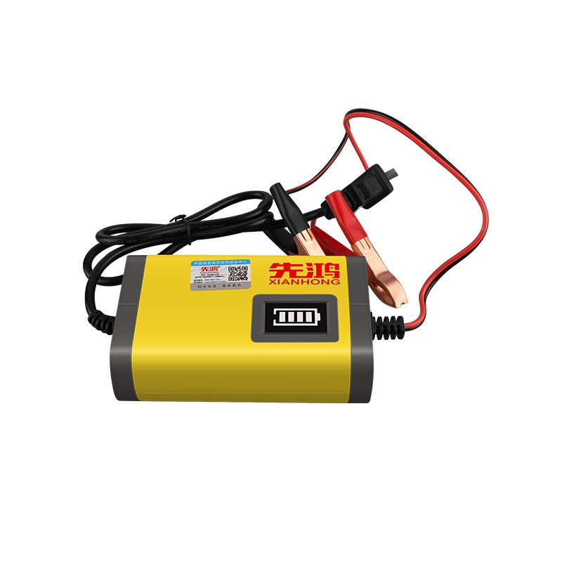 先鸿蓄电池充电器12V2A踏板摩托车通用型智能冲充电机全自动汽车