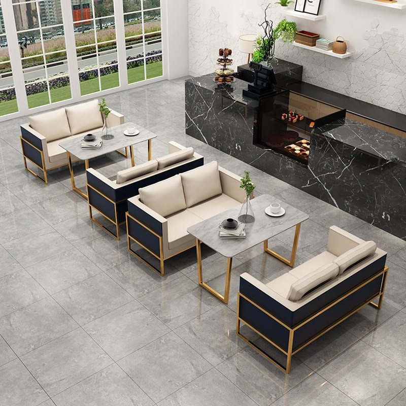 甜品奶茶店咖啡厅桌椅西餐厅洽谈接待会客区办公室沙发装