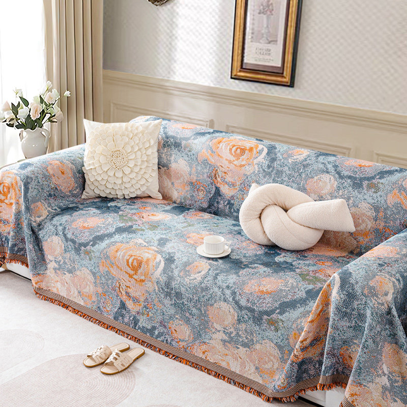 艺术星空沙发巾季通用混纺材质全包沙发罩一片式沙发盖布垫布