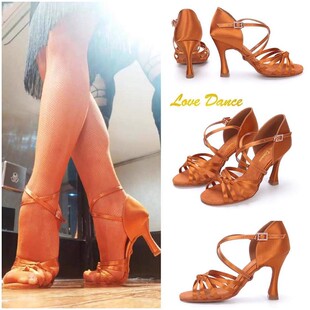 LOVEDANCE拉丁舞鞋女专业成人高档高跟软底训练表演比赛舞蹈鞋