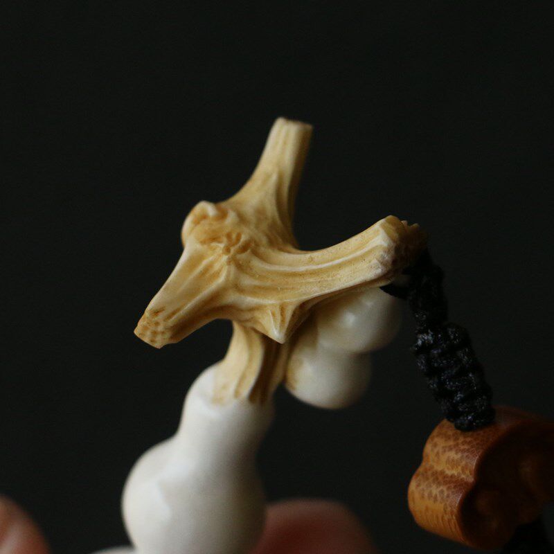 精品天然鹿角小葫芦挂件体成型根付挂坠小福利