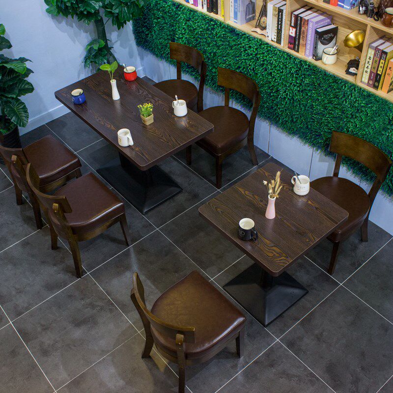 休闲吧快餐小吃奶茶店餐桌咖啡馆图书室座椅餐饮桌椅