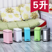 垃圾桶长方形脚踏式 缓降静音卧室垃圾桶盖带盖