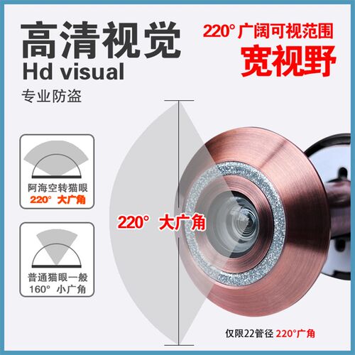 阿防盗门合金广角猫眼步阳金属防撬防拆防旋