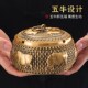 黄铜大号烟灰缸带盖客厅创意个性 防飞灰复古铜制烟缸