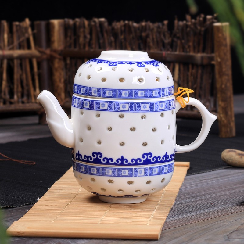 旅行茶具玲珑杯青瓷快客杯 壶两杯 手抓壶盖碗茶壶手把壶