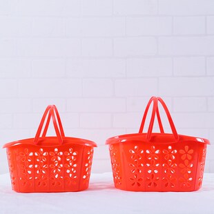 杨梅枇杷篮草莓篮子采摘篮樱桃桑葚篮红色水果篮小水果塑料篮