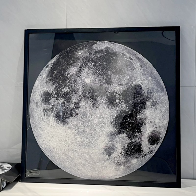 月球拼图相框实木相框7.厘米圆形月球月亮地球拼图铝合金专用框