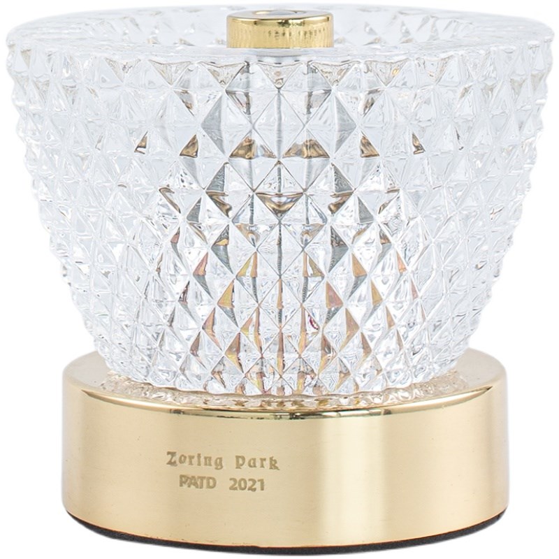 年轮公园ZORING PRK复古黄铜玻璃充电台灯led调光卧室氛围小夜灯