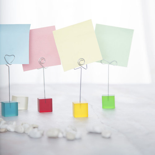 件一,实黑方形树脂式便签便条夹名片相片夹记事广告夹