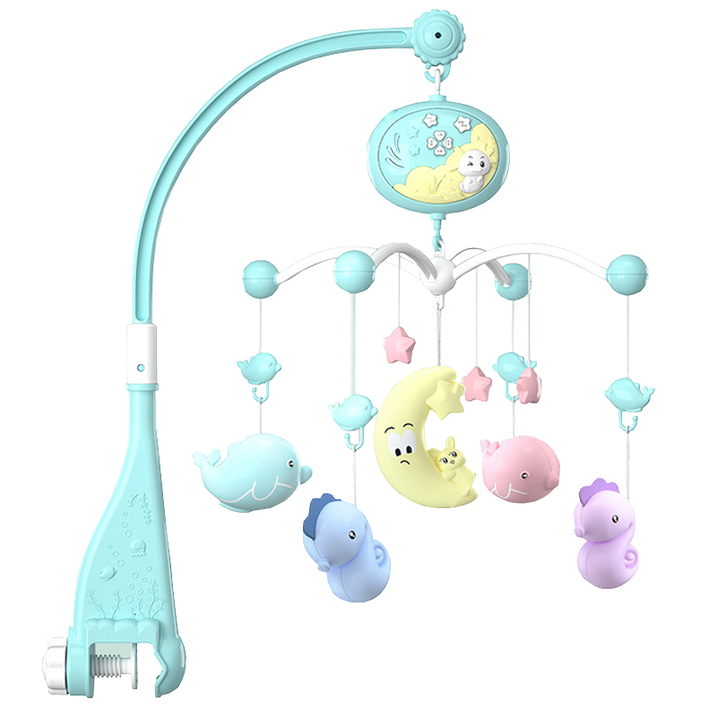 新生婴幼儿床铃0-1岁宝宝音乐旋转床头铃床挂摇铃--个月
