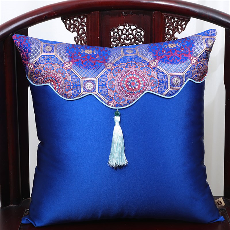 艺必旭 中式古典沙发田园流苏靠垫靠背 抱枕办公室靠枕创意靠包