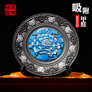 金乌炭雕富贵芙蓉客厅卧室 新家居装饰工艺品电视柜送礼