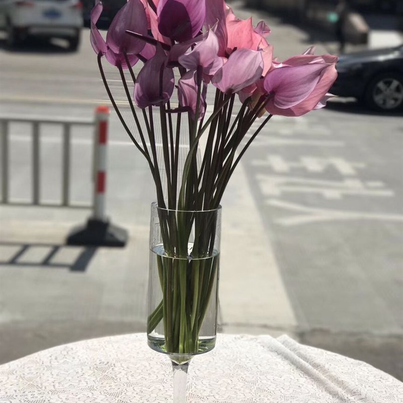 婚庆路引装饰高脚玻璃花瓶水养鲜花器欧式桌面浪漫烛台