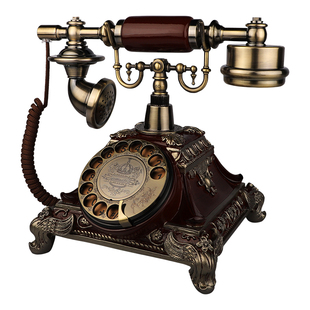欧式复古电话机座机家用仿古电话机时尚创意老式转盘办公插卡