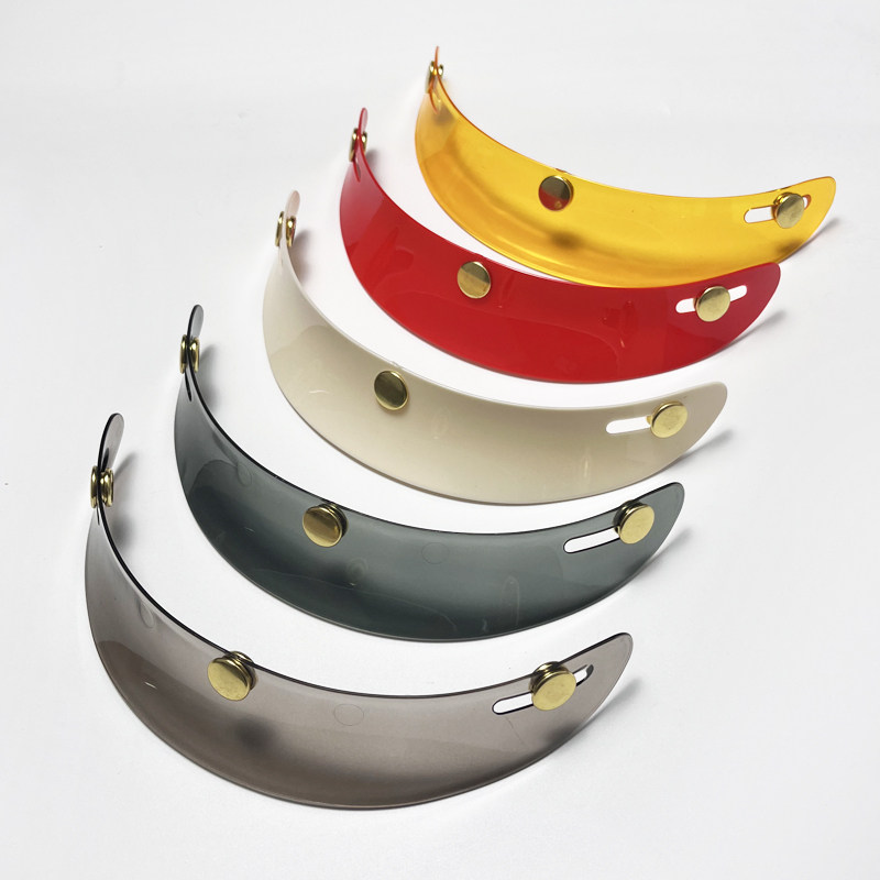 安全帽短帽簷复古机车半盔加装三扣式帽舌小盔体四分之三盔通用帽