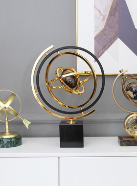 轻奢大理石地球仪摆件家居摆设创意美式客厅书房办公室酒柜装饰品