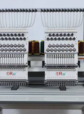 全自动双头绣花平绣衣帽管绣成绣刺绣机RW-C1502机可加珠泡珠圆珠