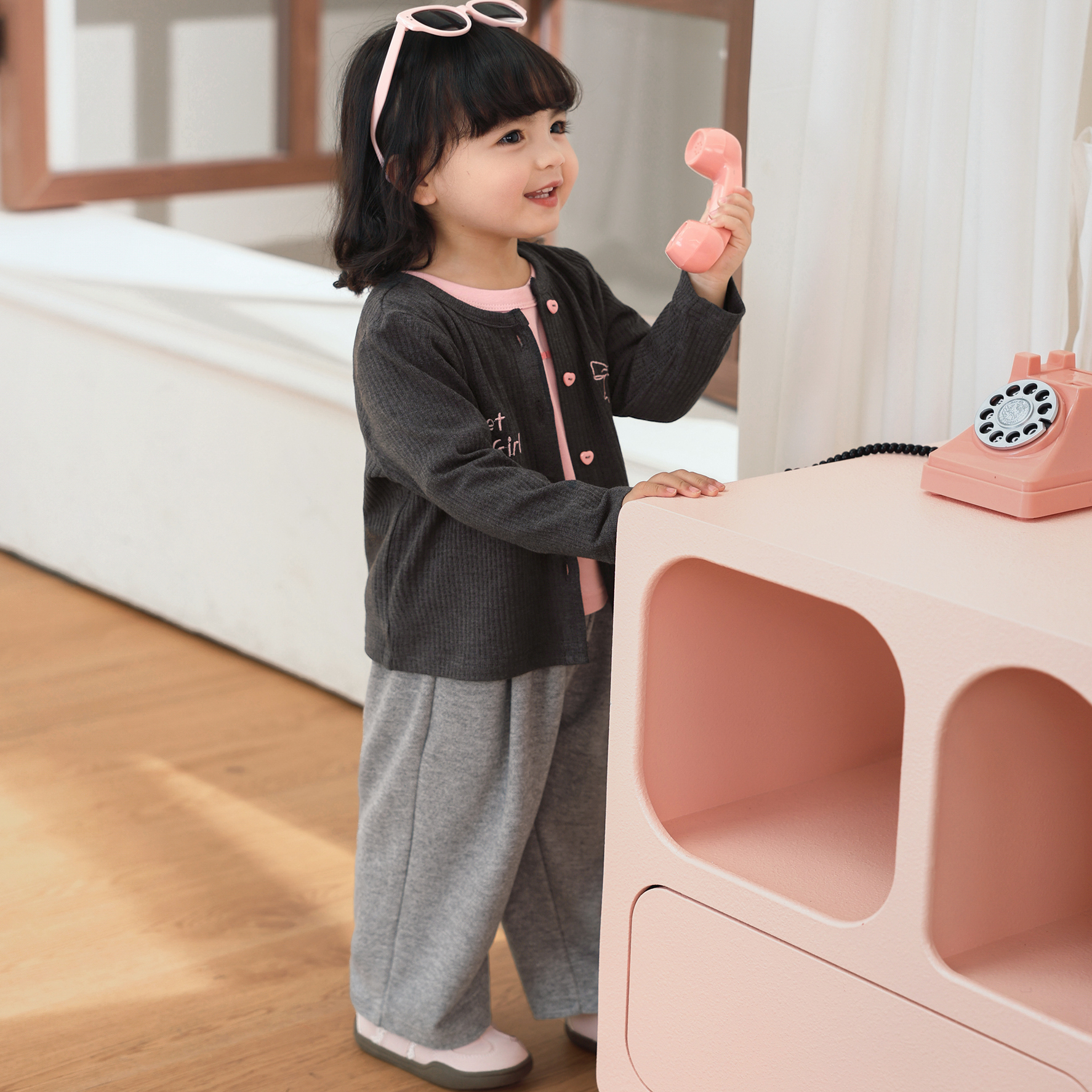 小O爸婴童女宝秋季新款圆领T恤