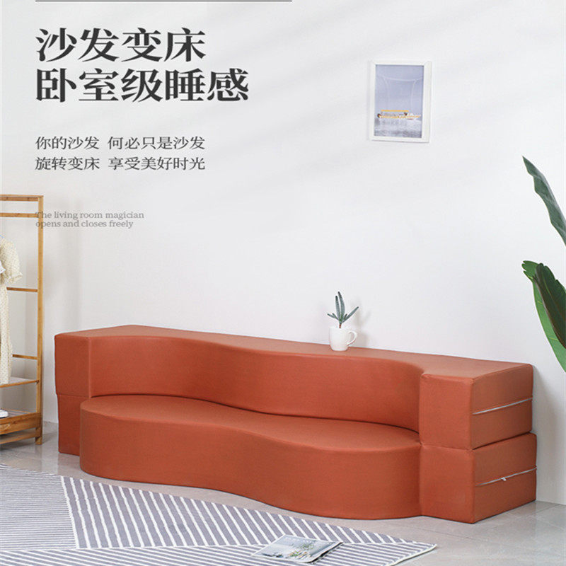 科技布新款折叠两用沙发床高弹海绵一体成型沙发小户型懒人沙发