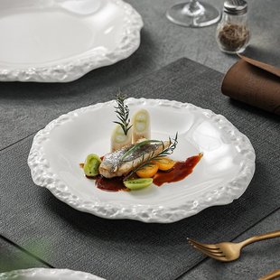 麦德龙陶瓷西餐盘子家用高级感轻奢牛排盘蛋糕甜品盘平盘意面盘菜