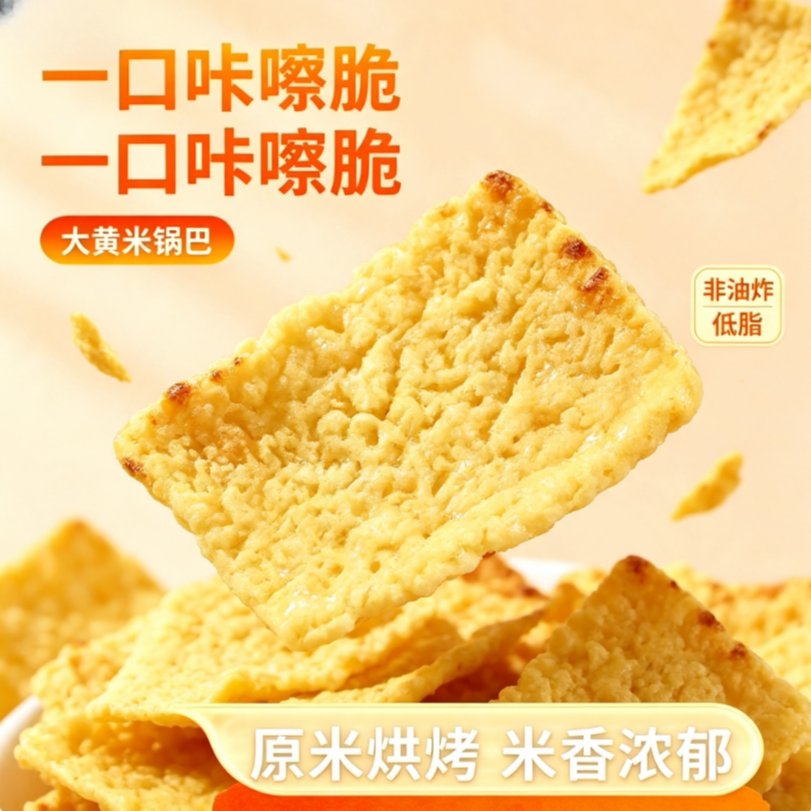 低脂无油大黄米锅巴脆片大份装