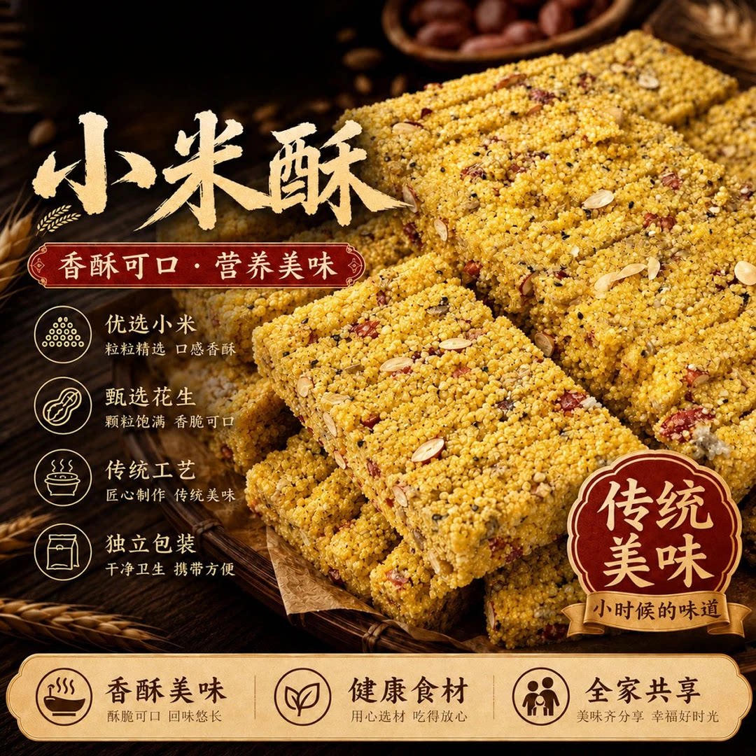 手工现做小米酥米花酥酥脆不腻