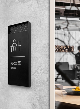 办公室时尚创意门牌科室牌会议室指引牌楼层牌性黑色工业风