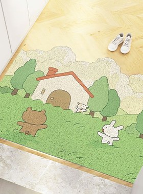 JOJOS L. PD.Fir.绿色小清新地垫玄关进门除尘防滑地垫  杉青