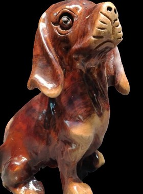 动物家居装饰件木香樟木生肖牛桌面实木手工雕刻马猪花纹