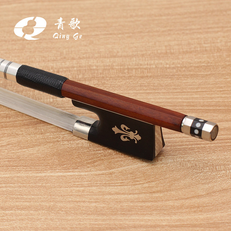 青歌小提琴弓子 巴西木纯马尾毛中提琴弓演奏级大提琴琴弓