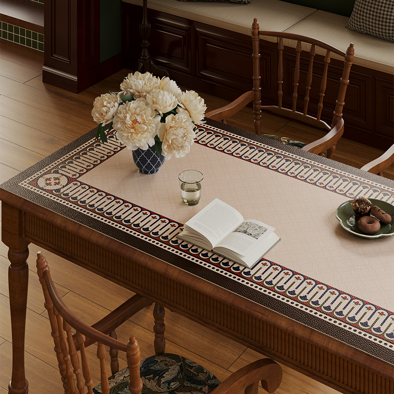 塞维尔中古防水防油防烫桌垫隔热垫餐桌垫高级感茶几盖布家用定制