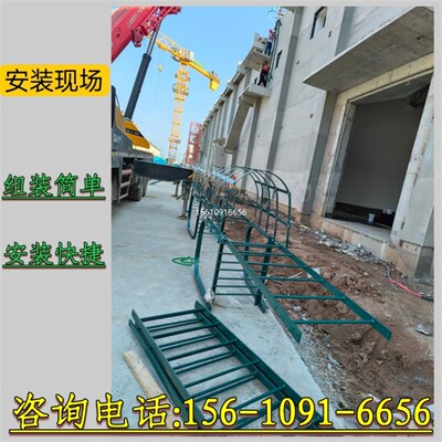 国标爬梯护笼检修爬梯厂房爬楼基坑水池玻璃钢护笼爬梯不锈钢爬梯