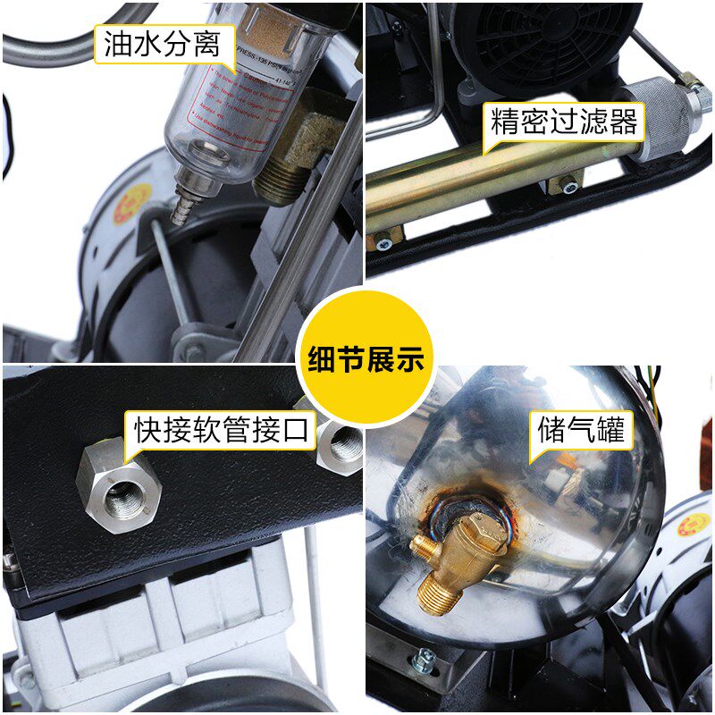 DAVV长管供气浮潜气泵无油空气压缩机 海底作业海水养殖供氧机