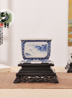 红木紫光檀正方印章玉石瓶镂空底座盆盆景茶壶实木新木