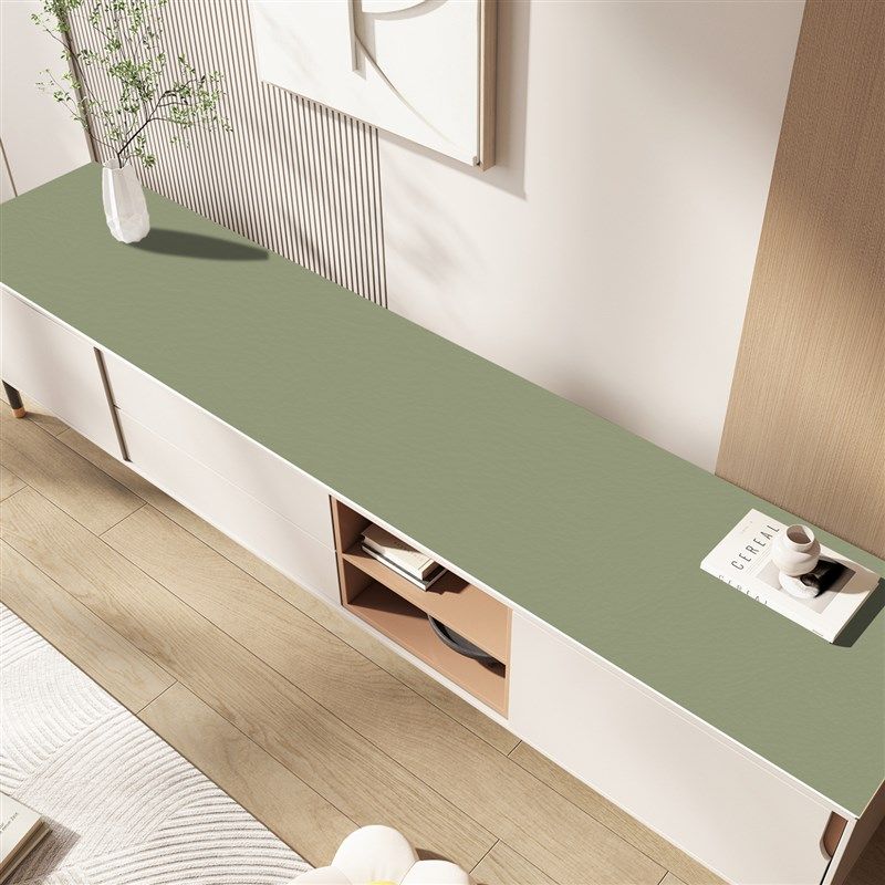 皮革电视柜桌垫纯色茶几垫防水防油免洗防脏台面保护垫子长条桌布